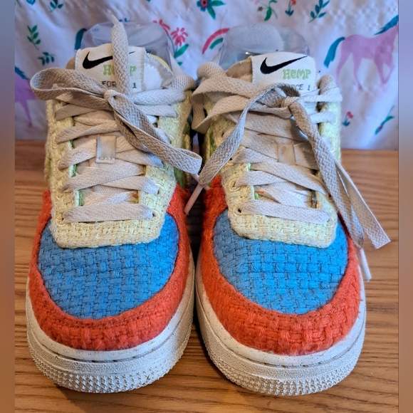 Nike Air Force One LV8 Next Nature GS Hemp Edition Multicolor Sneaker Shoe SZ 6 - Picture 2 of 11